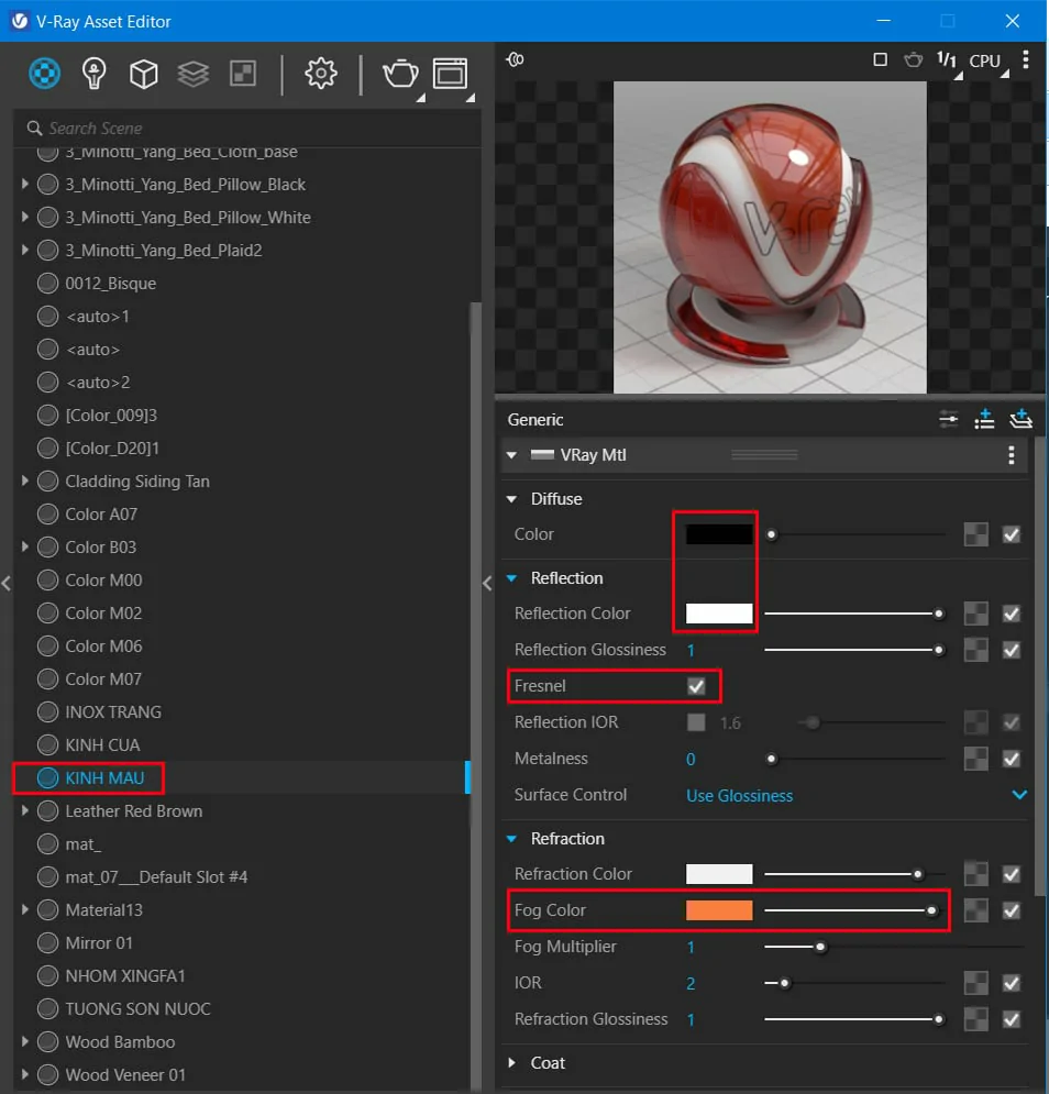 Cách tạo vật liệu cơ bản trong vray