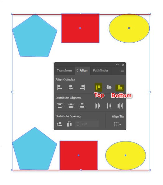 Align top and bottom tool in Illustrator