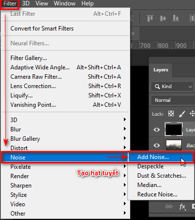 Step 5: Create snow effects using Noise