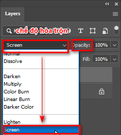 Bước 6: Hòa trộn Layer