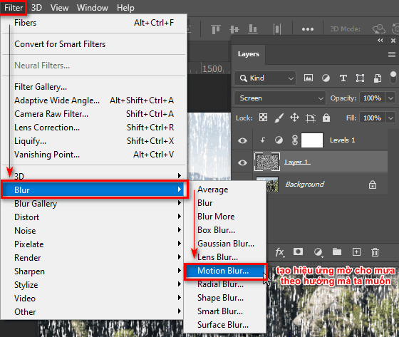 How to create rain in photoshop