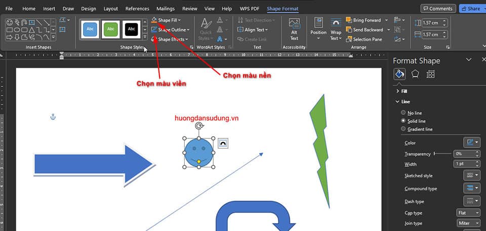 How to draw arrows in Word