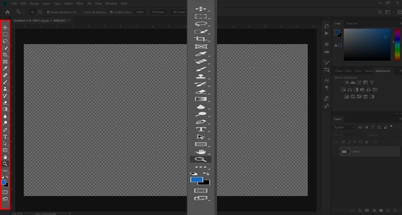 Toolbar in Photoshop