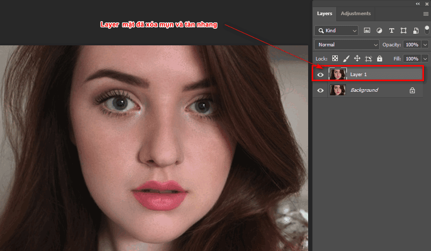 Instructions for smoothing skin in Photoshop