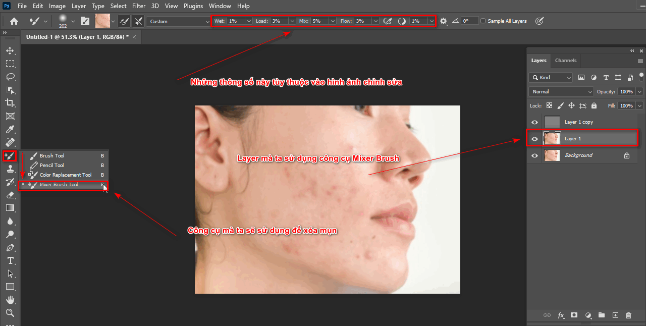 How to remove acne in Photoshop part 2