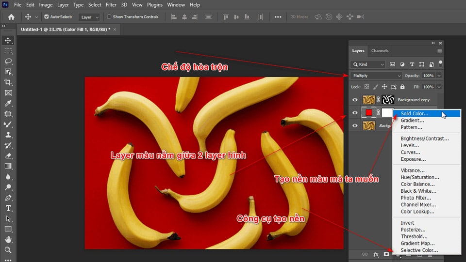 How to change background color in Photoshop