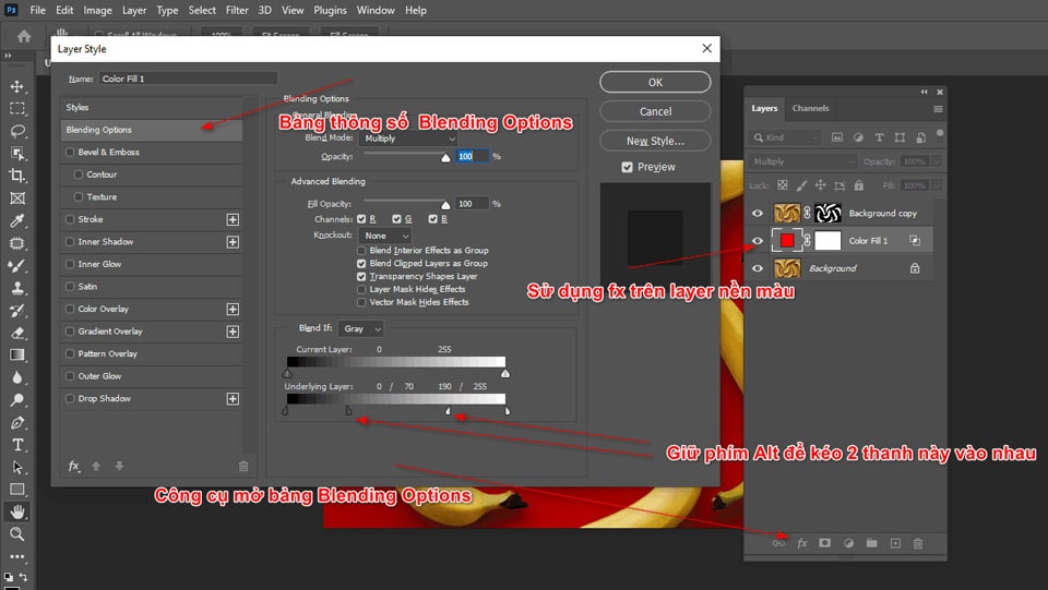 How to change background color in Photoshop