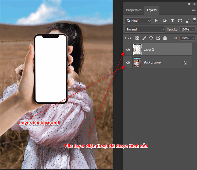 Cách tạo màn hình nhìn xuyên trong photoshop