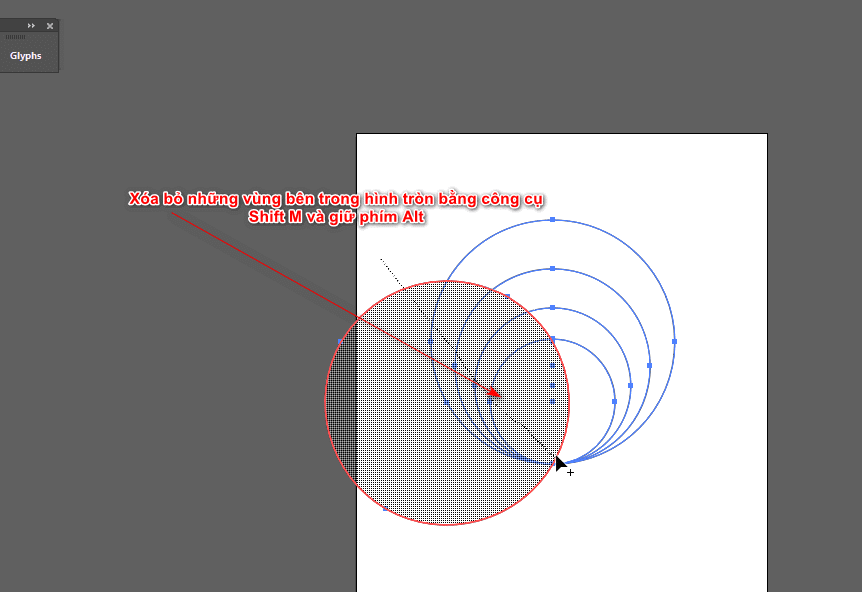 Step 3.1 rotate the big circle and remove the excess parts 