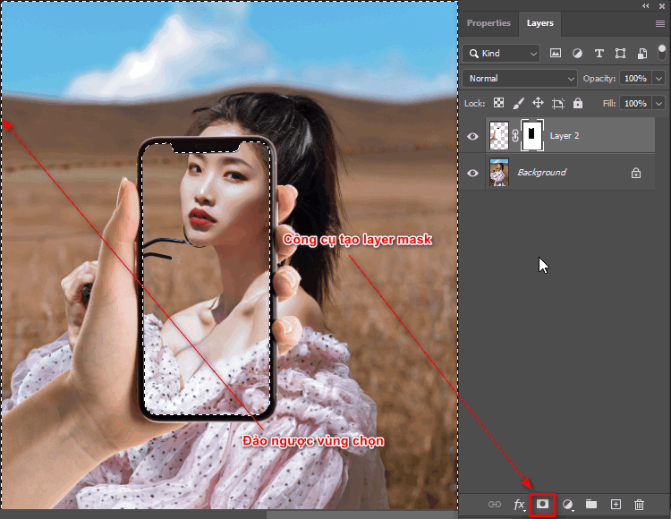 How to create a see-through phone screen in photoshop