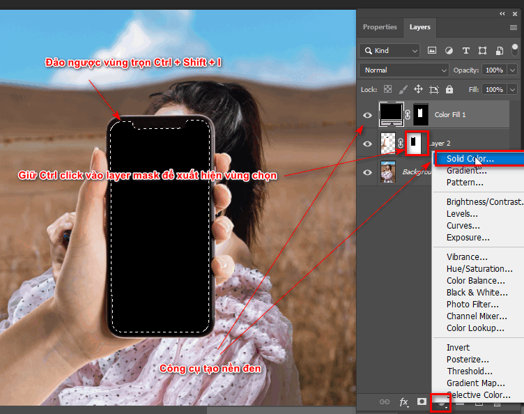 How to create a see-through phone screen in photoshop