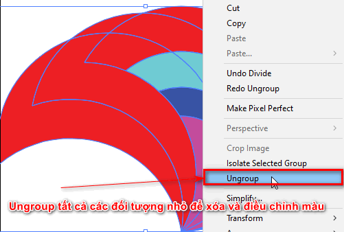 Step 5.1 ungroup the entire wing