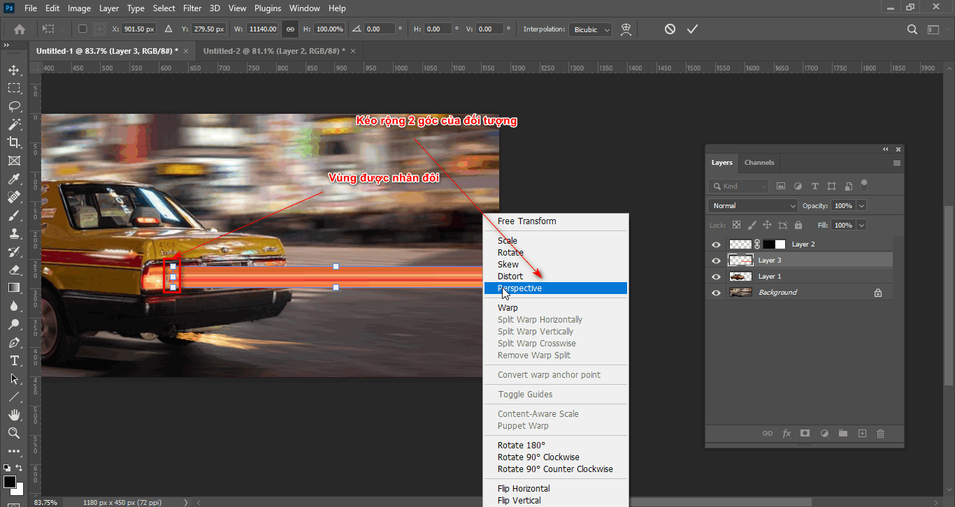 3 Ways to create speed effects for cars in Photoshop (part 1)