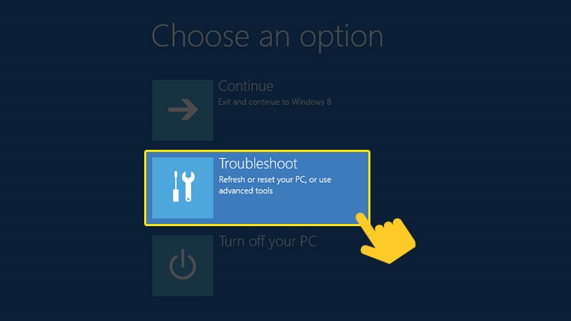 Select Troubleshoot