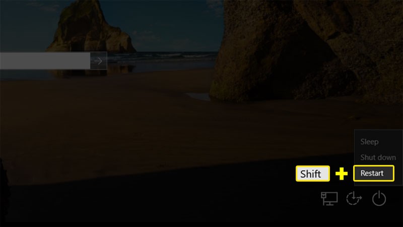 Hold Shift and select Restart