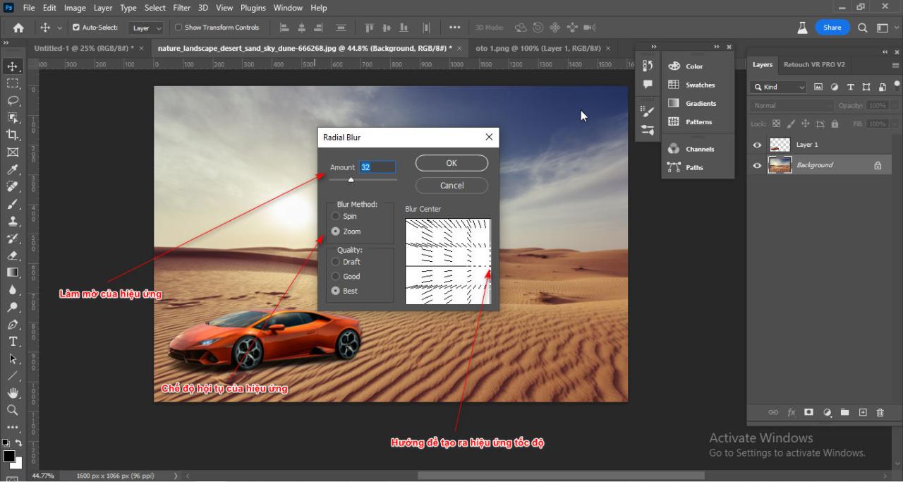 3 Cách tạo hiệu ứng tốc độ trong photoshop