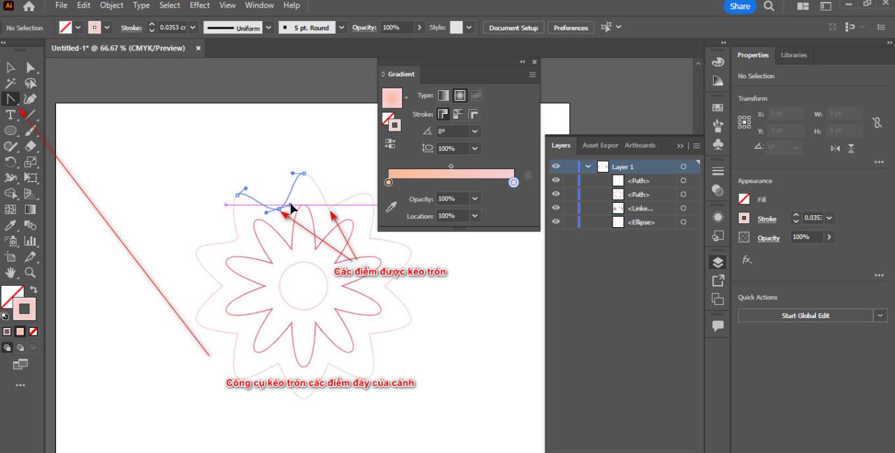 How to create flowers in illustrator