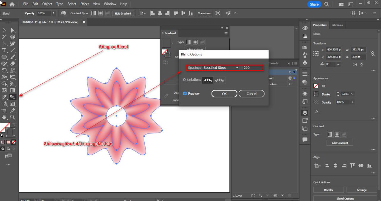 How to create flowers in illustrator