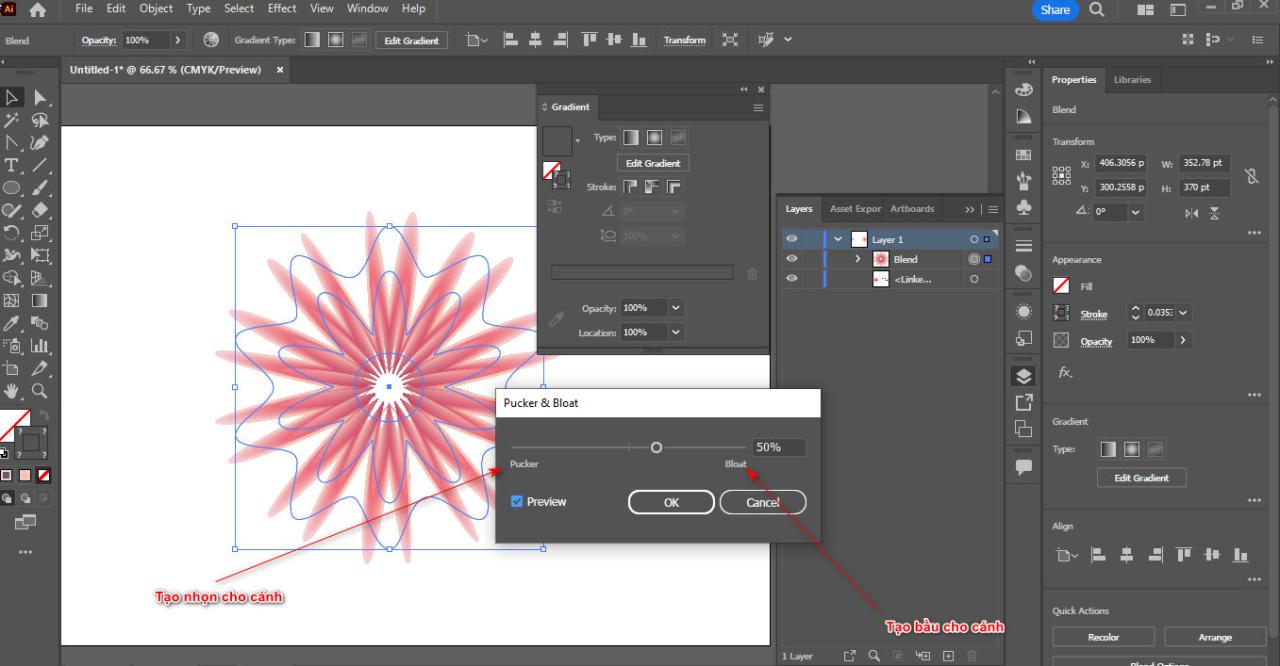 How to create flowers in illustrator