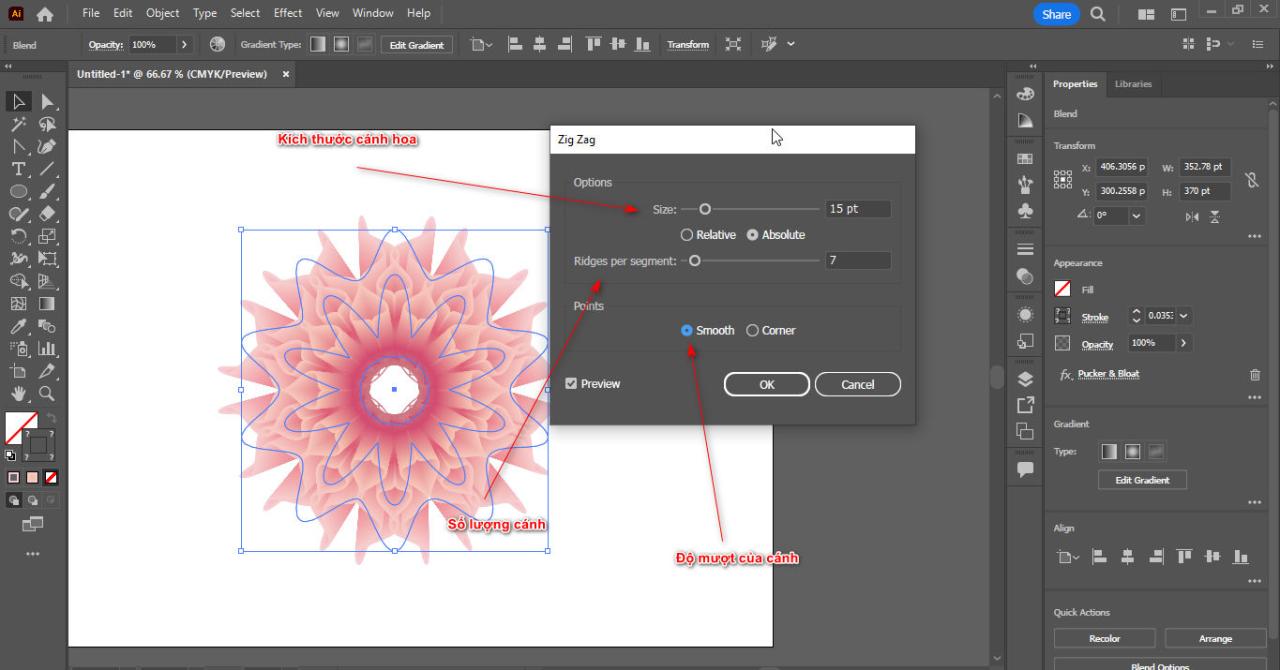 How to create flowers in illustrator