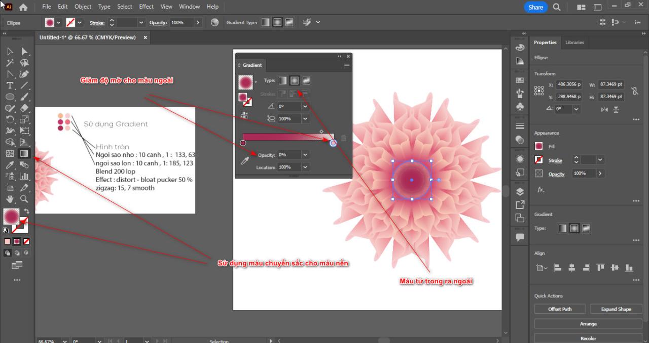 How to create flowers in illustrator