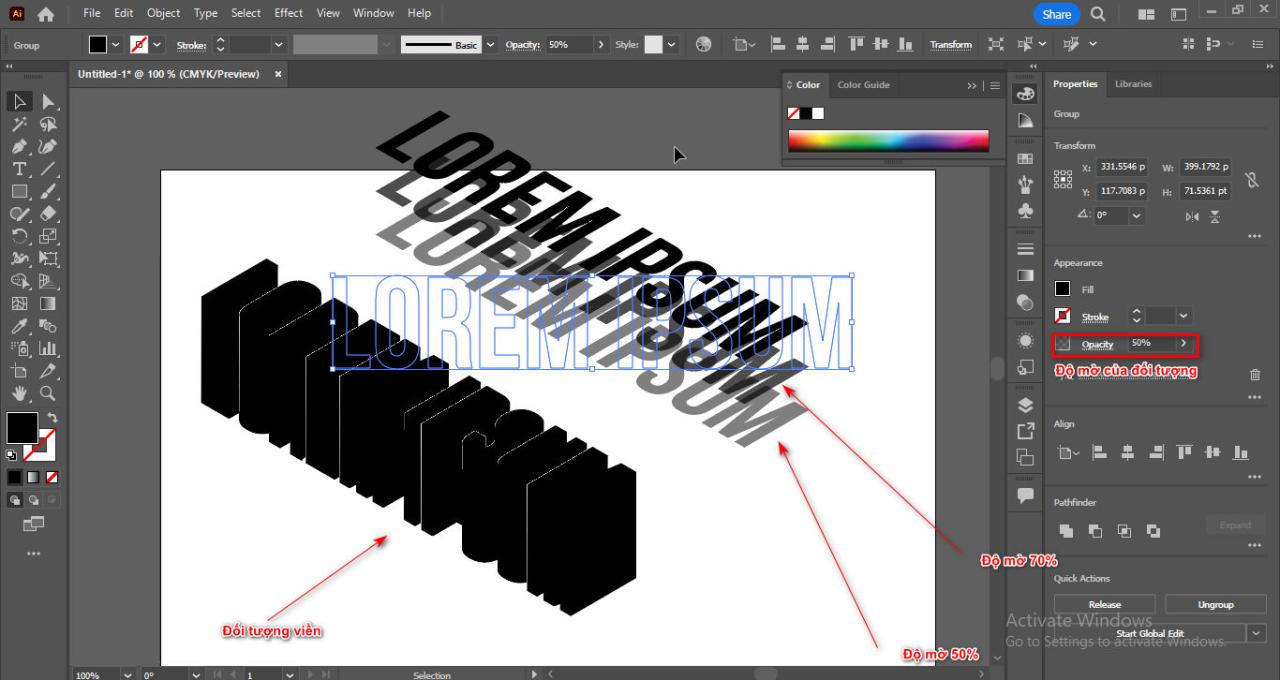 How to create 3D text in illustrator