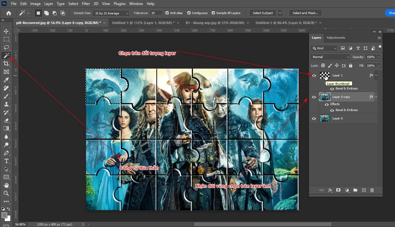 How to create a tiled frame in Photoshop