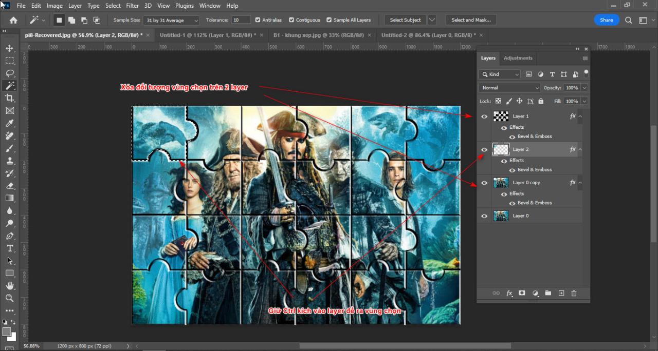 How to create a tiled frame in Photoshop