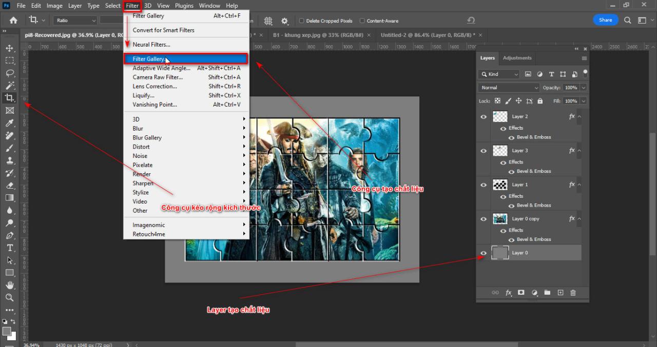 How to create a tiled frame in Photoshop