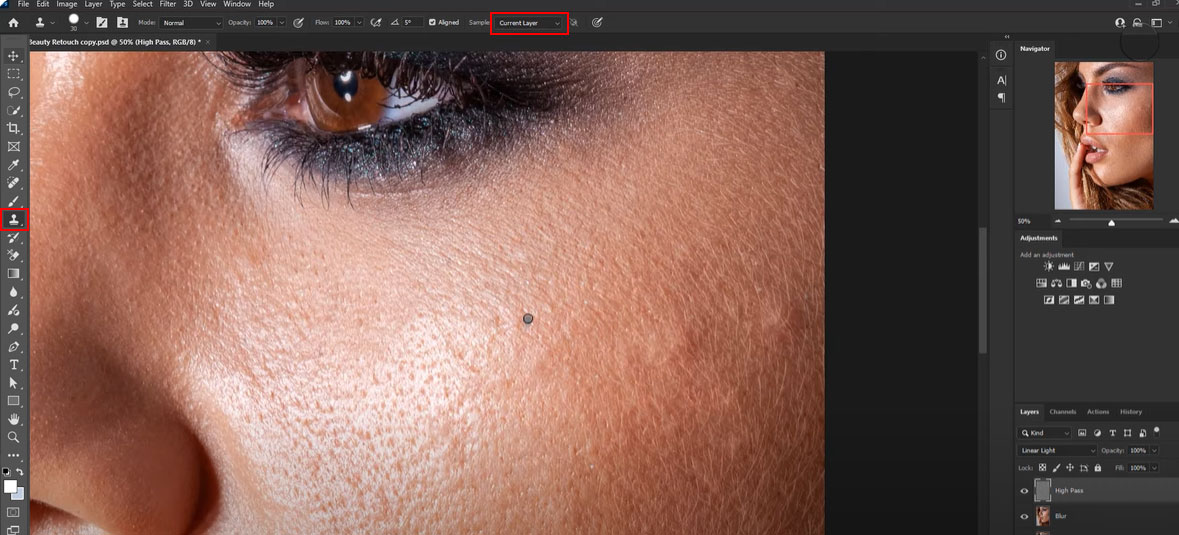 Advanced skin smoothing in Photoshop in detail