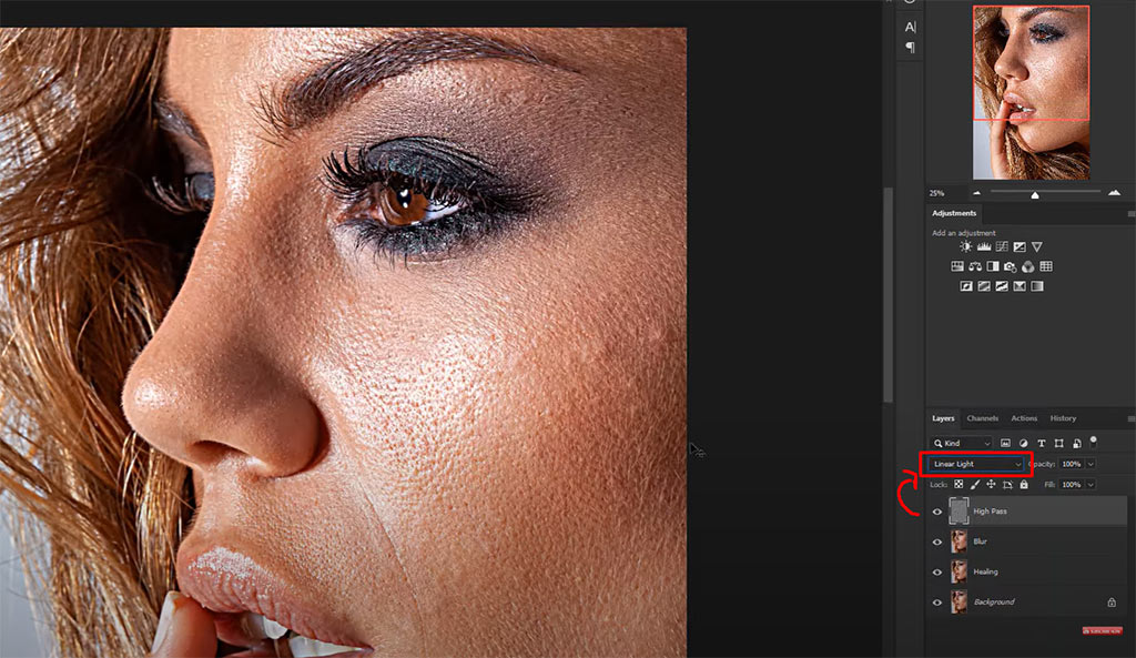 Advanced skin smoothing in Photoshop in detail