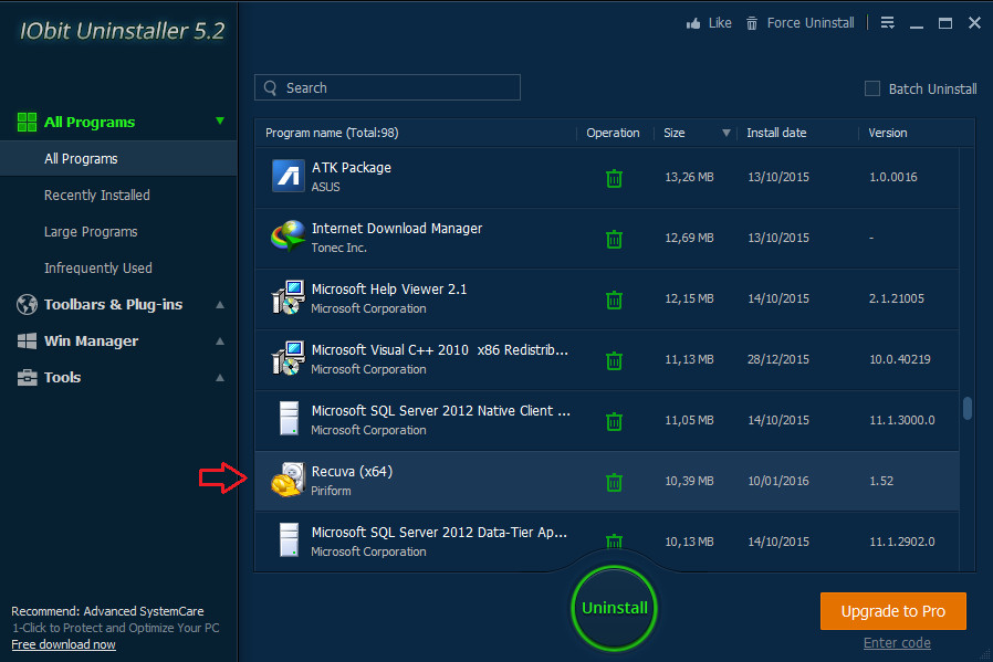 how to erase application on computer 8254